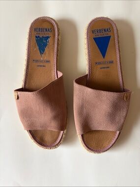 VERBENAS Pink Suede Slide Sandals for Women